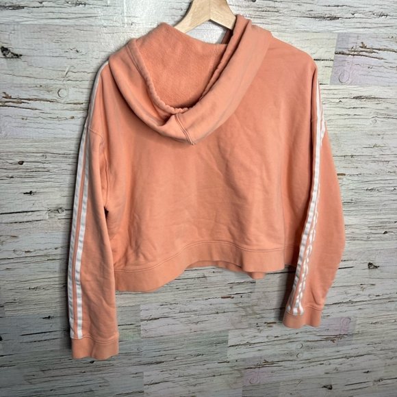 Adidas crop hoodie sweater pink white size xl - Picture 9 of 9
